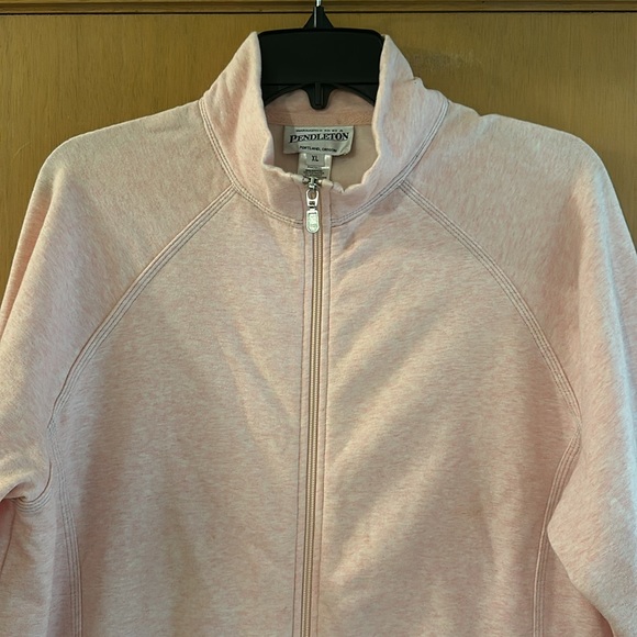 Pendleton Women’s Full Zip Cotton Sweatshirt Stretch Pink Size XL - Picture 2 of 9